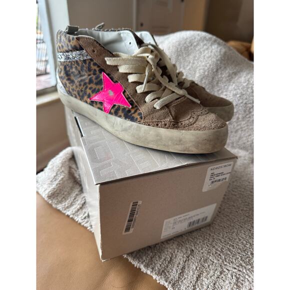 Golden Goose Mid Star Classics, size 39, leopard accents, pink star - Picture 4 of 13